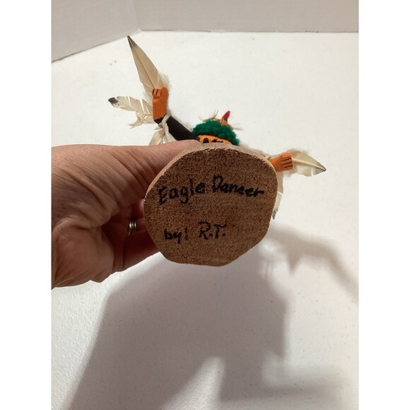 Vintage Hopi Eagle Dancer Kachina Doll Native American Art Signed R T - Picture 3 of 5